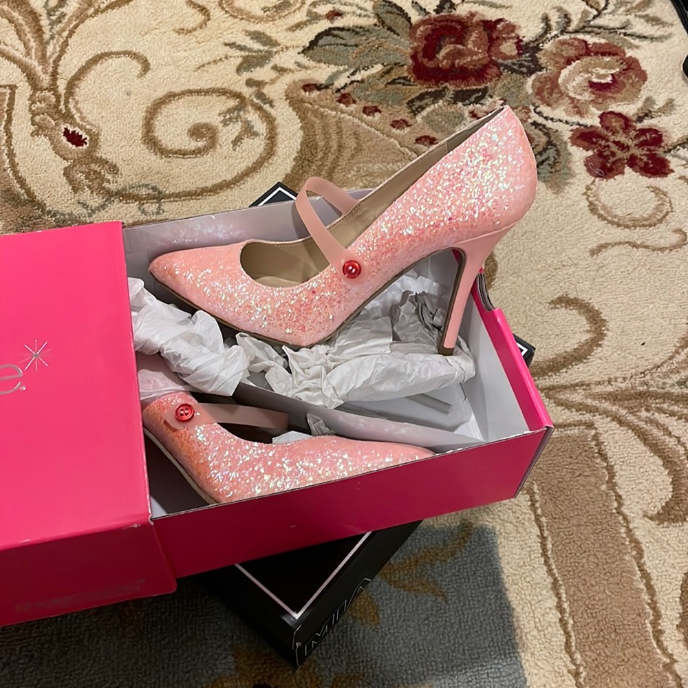 Pink glitter heels
